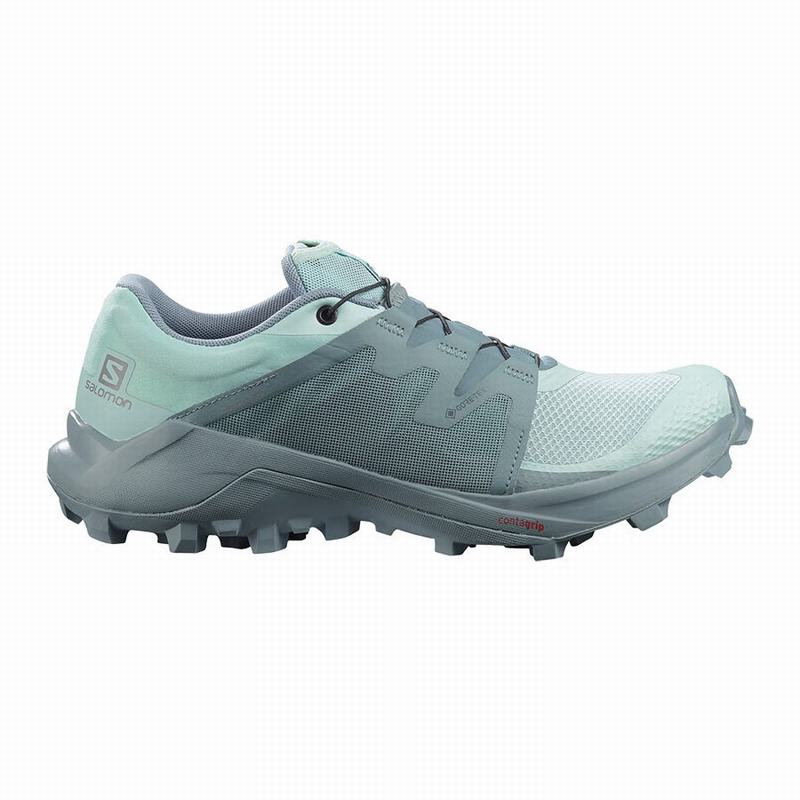 SALOMON WILDCROSS GTX Philippines - Women's Trail Running Shoes - Turquoise/Turquoise | 802673-UTG